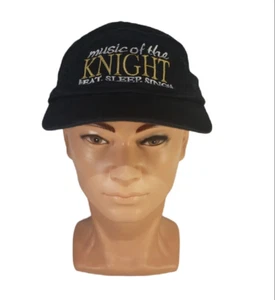 Music Of The Knight Hat Mens Small Medium S/M Black Eat Sleep Sing Fitted Logo - Picture 1 of 6