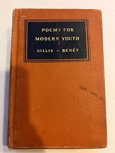 Vintage 1938 Poems For Modern Youth By Gillis & Benét Hardcover First Edition - Picture 1 of 8