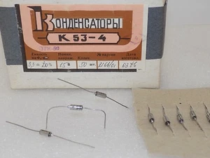 50x K53-4 -[ 3,3uF 15 V 20 %]- Axial Tantal Kapazitäten < Militärqualität> UdSSR - Bild 1 von 7