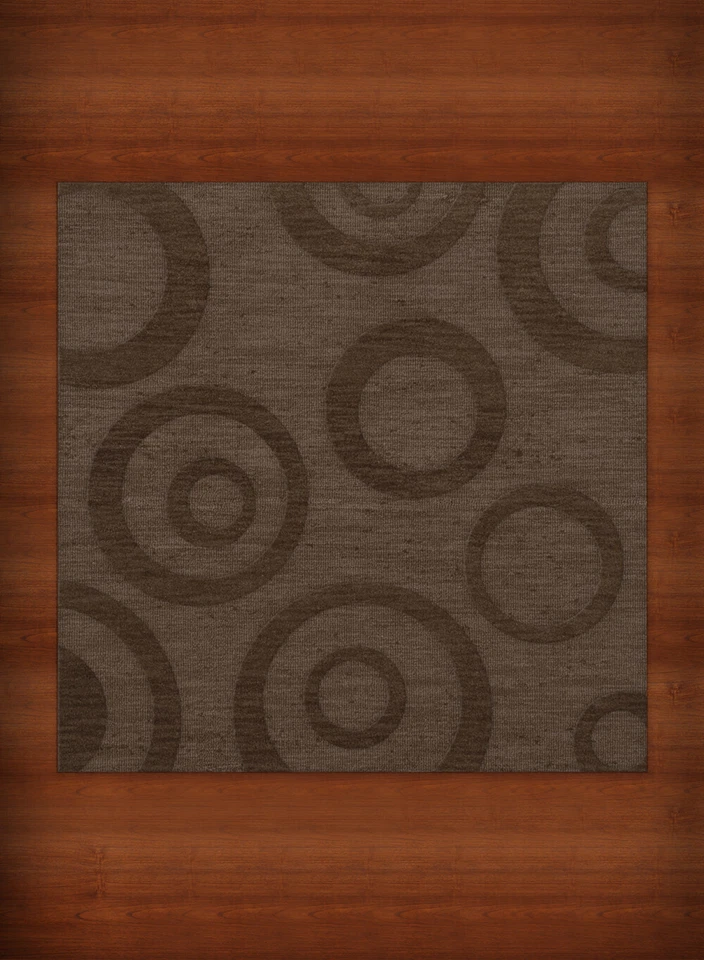 Brown Transitional Bubbles Rings Area Rug Circles DV5 - Image 1 of 2