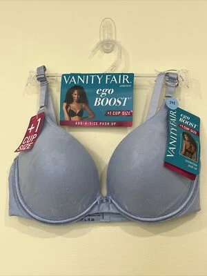 Vanity Fair Ego Boost Bra +1 Cup Size Underwire Blue Style 2131101 Size 34C NWT - Image 1 of 4