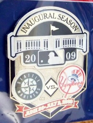2009 Yankee Stadium 1st Appearance Seattle Mariners vs NY New York Yankees pin - Image 1 of 4