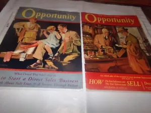 Menge 2 Vintage Opportunity Magazin Abdeckungen Schuhverkäufer Mädchen Schuhe anprobieren - Bild 1 von 12