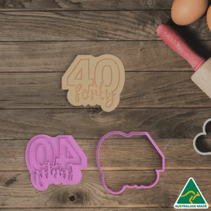 Number 40 Cookie Cutter and Fondant Embosser - Picture 1 of 4