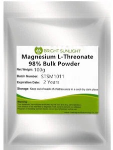 100g Magnesio L-Treonato 98% Polvere Bulk - Foto 1 di 2