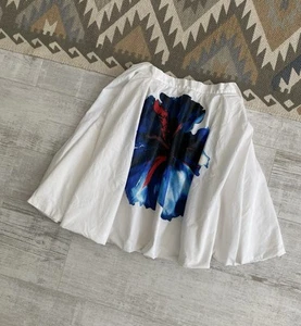 Dsquared Womens Cotton Floral Printed White Balloon Skirt Size 40 / S - Picture 1 of 16