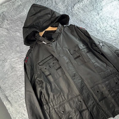 Play Cloths 3XL Black Military Field Jacket Cargo Utility Parka Hooded Coat - Image 1 of 4