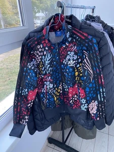 ADIDAS FARM RIO Jacket Women Floral Leopard Full Zip Originals Trefoil Y2K S - Picture 1 of 2