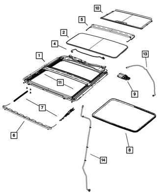 Deflector de viento techo corredizo Mopar original 5170956AA Foto 1 de 4