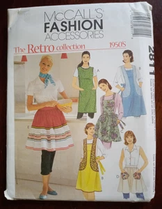 McCall's Fashion Retro 1950's Apron Patterns Uncut SML NEW - Picture 1 of 6