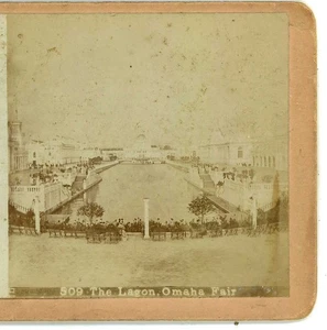 The Lagoon Omaha Nebraska World's Fair Stereoview - Picture 1 of 3
