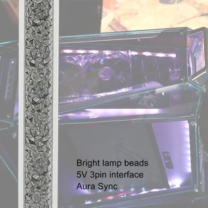 RGB PC Case Light Strip High Brightness Aura Sync 17x Beads Sparkling LED Com CB - Afbeelding 1 van 22