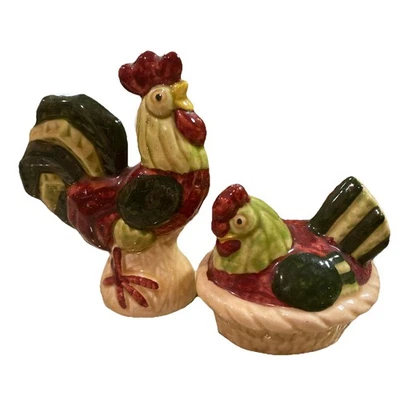 Metlox Poppytrail California Provincial Rooster & Hen Salt & Pepper Shakers VGC - Image 1 of 4