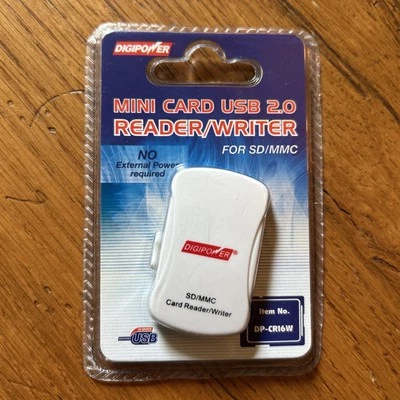 DigiPower Mini Card USB 2.0 Reader / Writer SD/MMC Item DP-CR16W NEW Sealed - Image 1 of 4