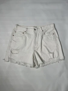 American Eagle 90’s Boyfriend Mid Length White Denim Shorts Sz 16 33W NWT - Picture 1 of 9