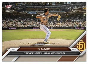 Yu Darvish 2024 Topps Now MLB Card 2000 Strikeouts Used - Picture 1 of 2
