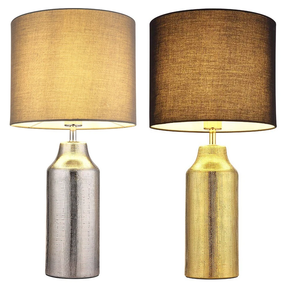 Luce da Tavolo Lampada Lato Lampada Letto Ceramica Stoffa LED 61 CM - Immagine 1 di 1