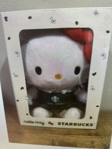 Starbucks Hello Kitty Plush Bear Green Barista 2025 Christmas New - Picture 1 of 1