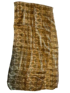 100% SILK SCARF 13" X 64" RECTANGLE SCARF BROWN OCRE - Picture 1 of 3