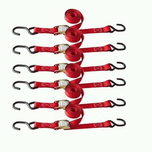 6 Pack 1"x6' Cam Buckle Tie-Down Straps w/S Hook Heavy Duty Strap for Motorcycle - Picture 1 of 5