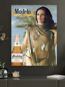 Póster mexicano Sasha Montenegro modelo cerveza 18x24 pulgadas, chica sexy bar decoración años 70 - Imagen 1 de 3