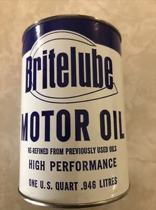 BRITELUBE MOTOR OIL 1960s QUART CAN COIN BANK GARAGE/GAS STATION NOS - Picture 1 of 3
