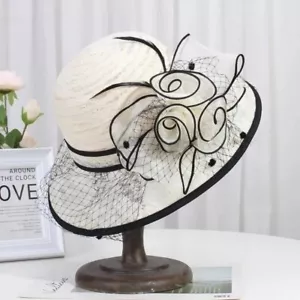 NEW Kentucky Derby Church Dress Hat Fascinator Lace Hats Women Church Party Cap - Picture 1 of 14