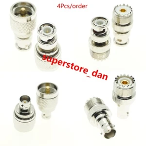 4 pz/kit UHF PL259 SO239 a BNC maschio femmina connettore adattatore coassiale RF - Foto 1 di 6