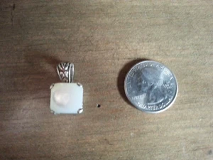 Exquisite Cream Moonstone Cabochon pendant-Solid Silver - India 5.62g - Picture 1 of 3