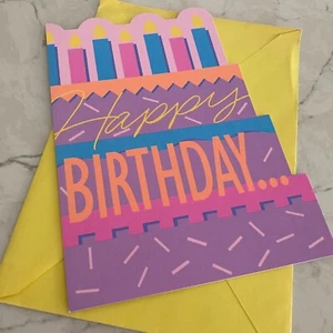 Hallmark Happy Birthday Purple Cake Special Day Wishes Folded Greeting Card - Picture 1 of 4