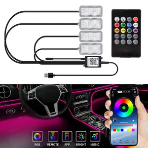 LED RGB Innenraumbeleuchtung Auto KFZ Ambiente Fußraumbeleuchtung AppControl - Afbeelding 1 van 12