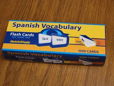 Tarjetas Flash Vocabulario Español BarCharts Estudio Rápido 1000 Tarjetas Tabladas por Tema Foto 1 de 4