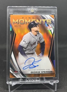 Topps Finest George Springer 2021 SSP naranja refractor automático #d 03/25 #FMA-GS - Imagen 1 de 6