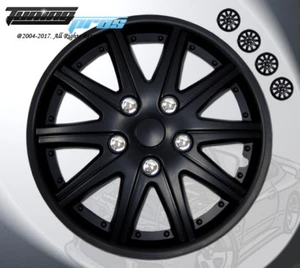 Matte Black Style 027 14 Inches Hubcap Wheel Cover Rim Skin Covers 14" Inch 4pcs - Picture 1 of 4