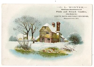 HAGERSTOWN MARYLAND*MD*G L WINTER*PLAIN & FRENCH CANDY*LG VICTORIAN TRADE CARD - Bild 1 von 1