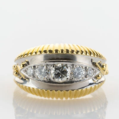 18k gold vintage ring with diamonds - Image 1 of 4