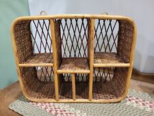 Boho Wicker Hanging Basket Tier Shelf Vintage