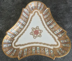 antique SEVRES regency GOLD & FLOWERS porcelain 30cm DISH or TRAY - Picture 1 of 8