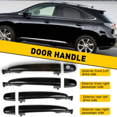 Para Lexus GX470 Base 2003-2009 4X Manija de puerta delantera trasera derecha exterior negra Foto 1 de 4