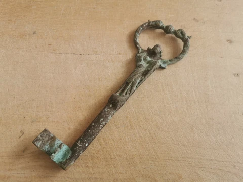 Jesus Design Door Key, Vintage Christ Forged Key, Ottoman Rustic Key, 6x22cm Cover