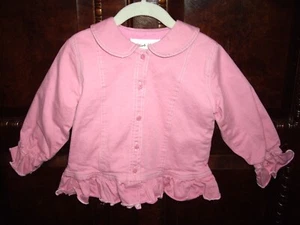 T28 EUC Girls Size 3 4 Boutique Hannah Kate Pink Denim Jacket Fleece Lined - Picture 1 of 4