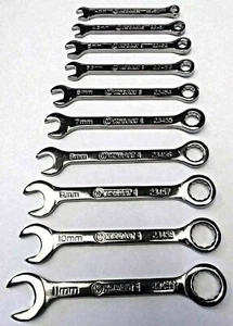 Kobalt 23450-23459 10 Piece Metric Midget Combination Wrench Set USA 4mm-11mm - Picture 1 of 3