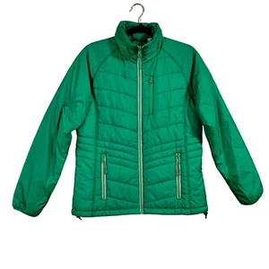 Cutter & Buck Loft Barlow Pass Green Puffer Jacket With Zippered Pockets & High - Picture 1 of 12