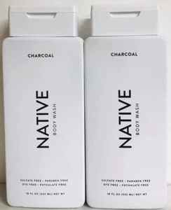 2 botellas nativas ~ jabón corporal de carbón 18 fl oz cada una ~ sin tinte y parabenos  - Imagen 1 de 2
