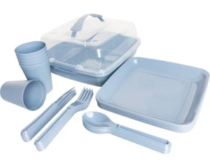 MICHELINO 32-tlg. Camping-Geschirr Outdoor Picknick-Set Besteckset Geschirrset