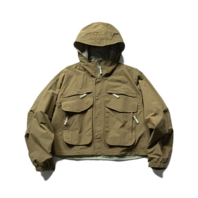 Men's Retro Hooded Coat Workwear Jacket Short Multi-Pocket Military Spring Fall - Image 1 of 4