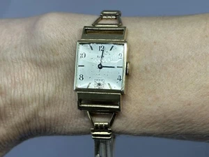 1942 ELGIN 557 15 Jewels Manual WindUp 10k Gold Filled Kreisler Band Wrist Watch - Picture 1 of 24