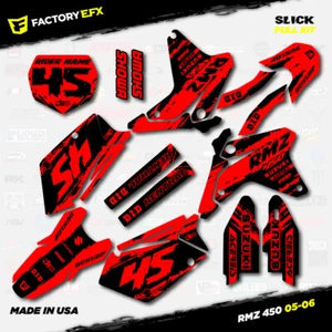 Kit de gráficos de carreras Black & Red Slick se adapta a la pegatina Suzuki RMZ450 RMZ 450 05-06 - Imagen 1 de 5