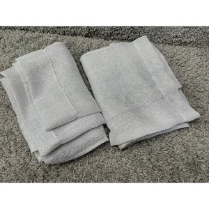 Sparkling Glitter Silver Window Curtains 2pc Set See Through 37in X 85in New - Picture 1 of 9