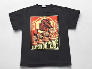 Camiseta Star Wars Support Our Troops Mediana Negra Darth Vader Stormtrooper Retro - Imagen 1 de 4